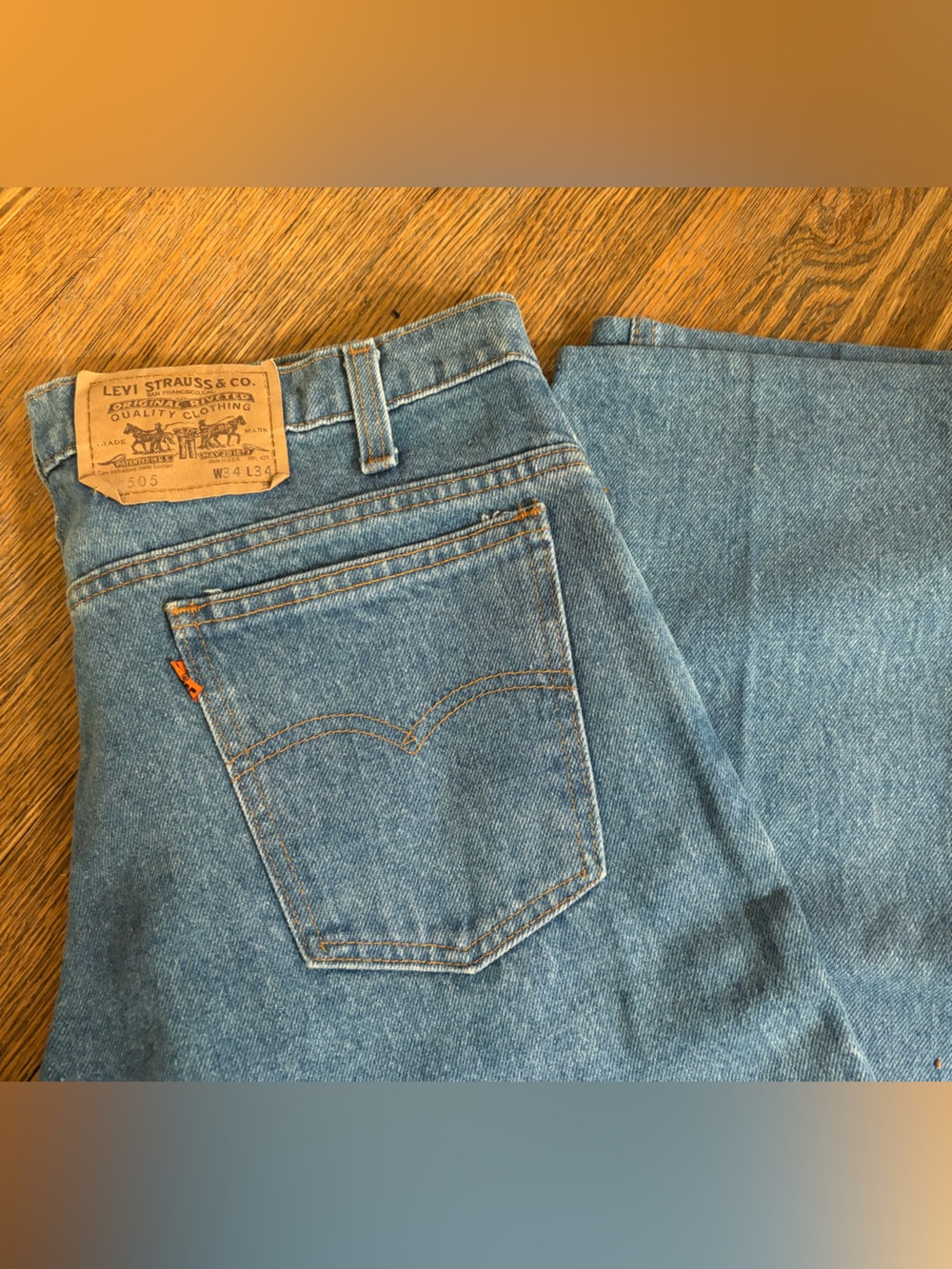 Levi’s orange tab 505 made in USA! HTF Vintage 1991 jeans 34x32 EUC!